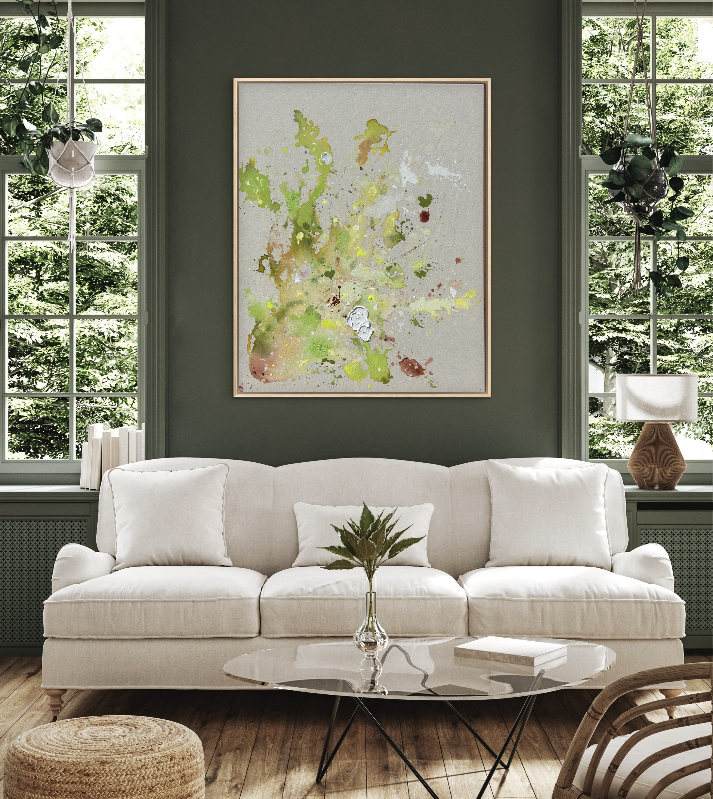 Key Lime Pie, 2024, Acryl und Struktur auf roher Baumwollleinwand, Ansicht 5